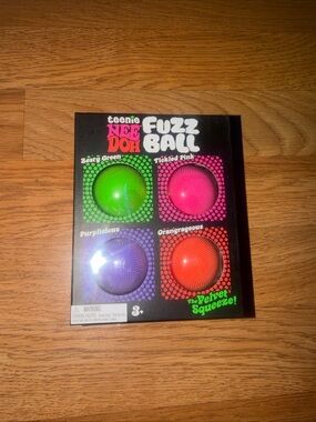 NeeDoh Teenie Fuzz Ball 4 Pack, Nee Doh FUZZBALL